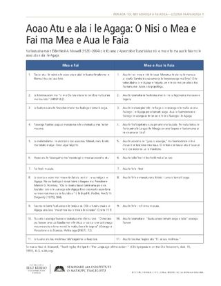 pepa e tufa atu, Aoao Atu e ala i le Agaga: Nisi o Mea e Faia ma Mea e Le Tatau ona Faia