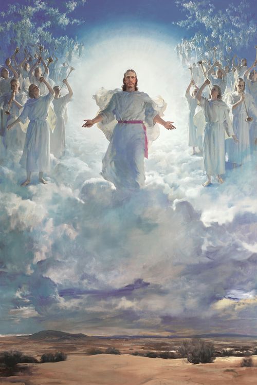 Jesús descendiendo de los cielos