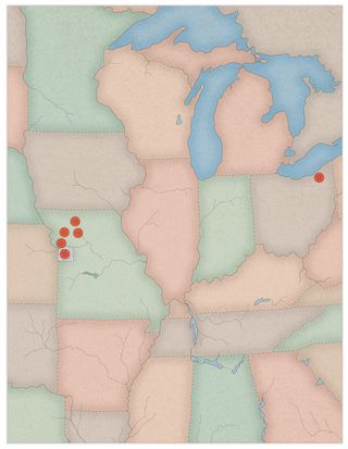 peta Ohio dan Missouri