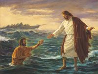 Christ walking on water