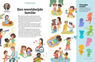 Kinderen die sporten, knutselen, van de natuur genieten enzovoort