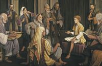 Jesus as a boy in the temple