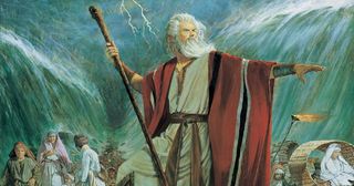 Moses parting the Red Sea