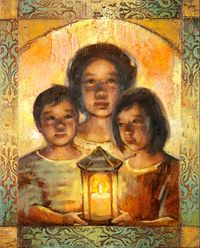 children with lantern