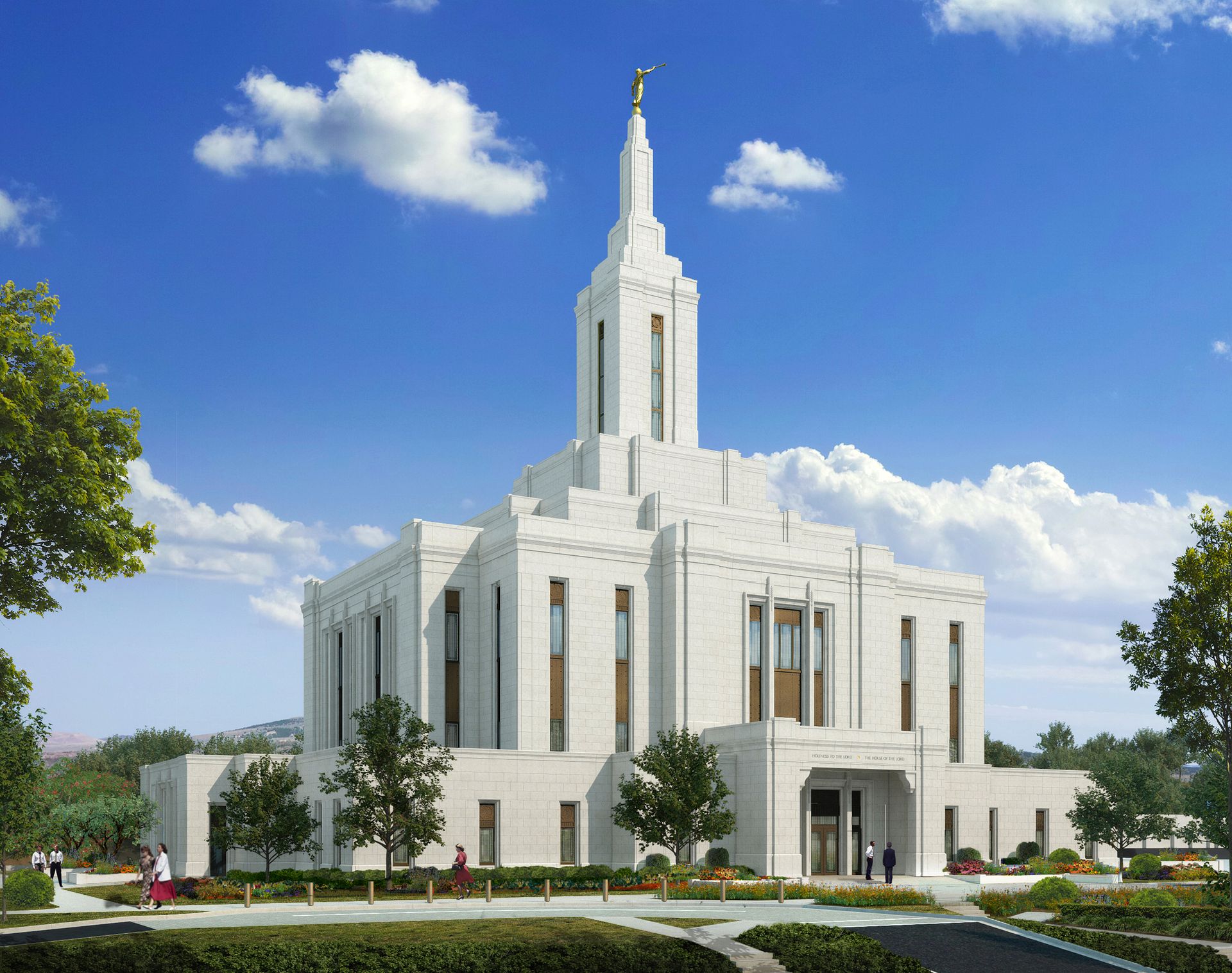 An artist’s rendering of the Pocatello Idaho Temple.