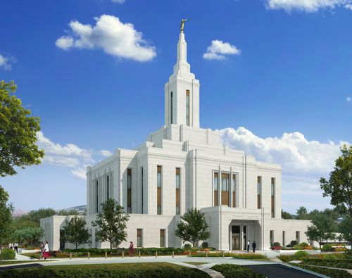 A rendering of the temple in Pocatello, Idaho.