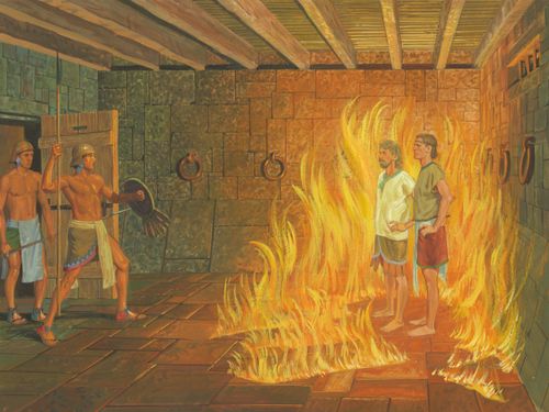 Nephi and Lehi in fire