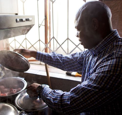 man cooking