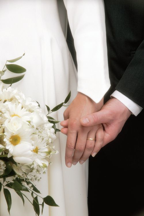 bride and groom’s hands