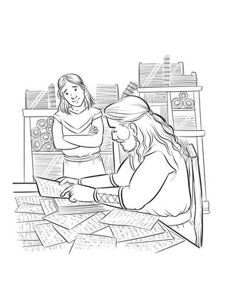 coloring page of Mormon Put Together the Book of Mormon