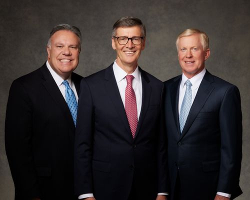 Brothers Bradley R. Wilcox, Steven J. Lund, and Michael T. Nelson take a group photo as the  Young Men General Presidency.