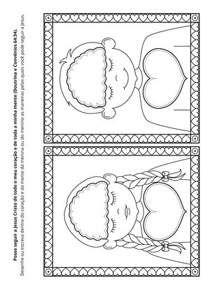 página de atividades: Posso seguir Jesus Cristo com a mente e o coração
