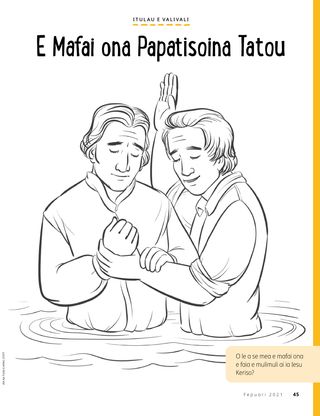 coloring page of Joseph Smith being baptized