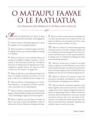 o Mataupu Faavae o le Faatuatua