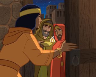 Rahab talking to spies