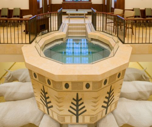 Baptismal font in a temple