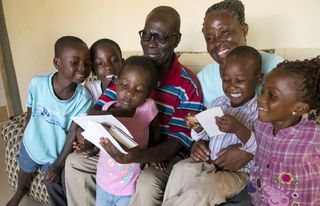 family studying together