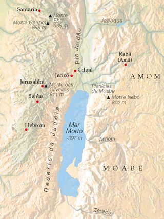 mapa, região em torno do Mar Morto