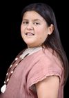 A young woman dress in a book of Mormon costume on the movie set.