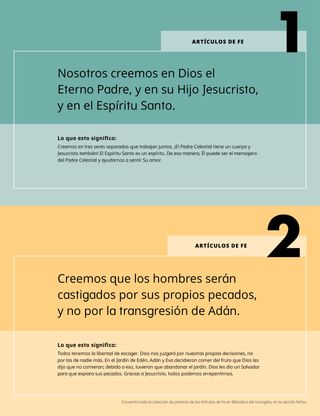 Póster de los Artículos de Fe 1 y 2