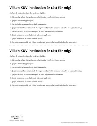 Vilken KUV-institution är rätt för mig?