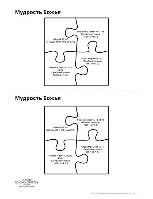 Мудрость Божья – раздаточный материал