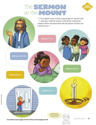 matching activity with pictures of Jesus and kids helping