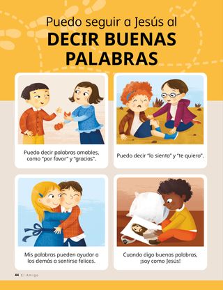 Actividad de concordancia sobre el uso de buenas palabras