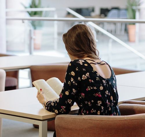 woman reading a book