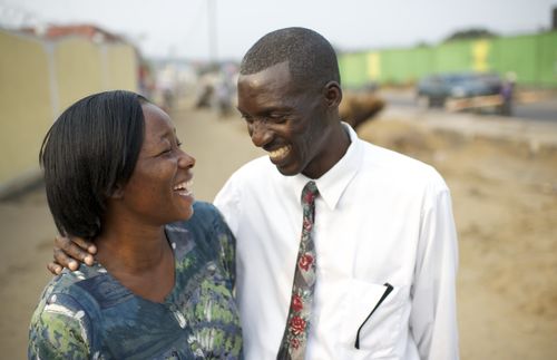 couple smiling at each other