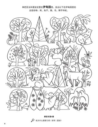 Adam and Eve in the Garden of Eden coloring page