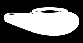 Simple drawing of an ancient oil lamp.