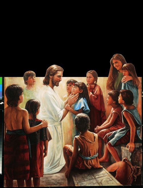 Jesus speaking with children