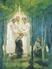 Joseph Smith and Oliver Cowdery receive Melchizedek Priesthood keys