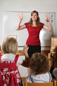 teacher instructing class