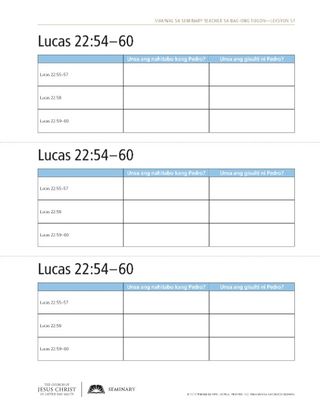 handout, Lucas 22:54–60