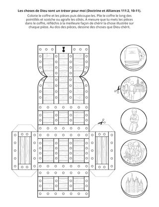 page d’activité : Je considérerai les choses du Seigneur comme des trésors.