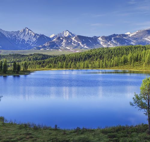 mountain scenery with lake