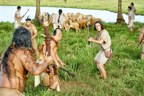 Ammon, son of Mosiah, defends the flocks of King Lamoni from the Lamanites in the land of Ishmael.