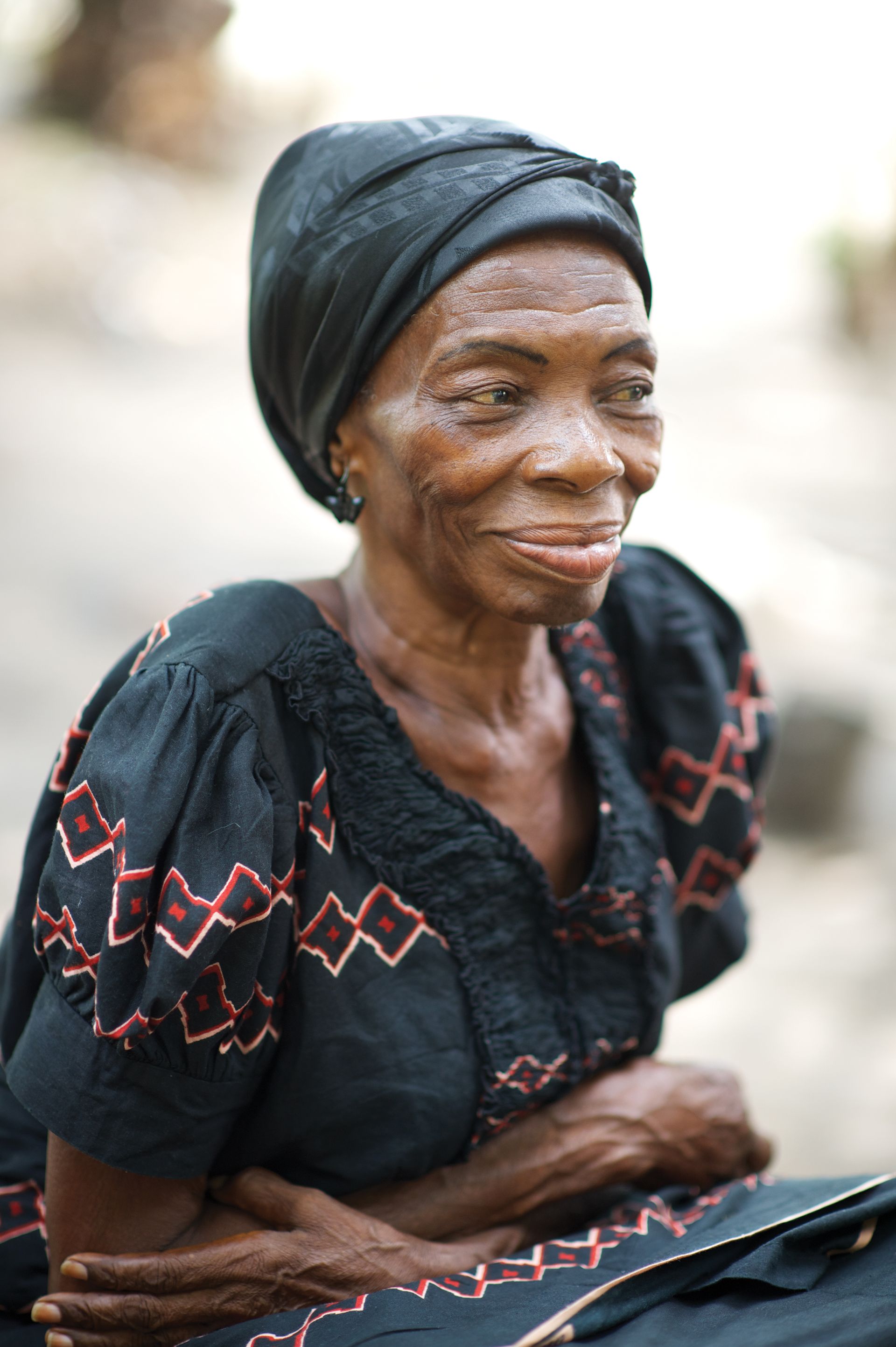 An informal portrait of a woman in Ghana.