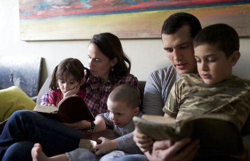 family reading scriptures