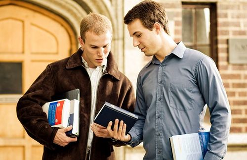 Two students talking