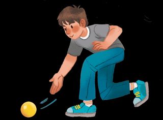 Child rolling a ball