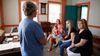 missionary teaching visitors in the John and Elsa Johnson home in Hiram, Ohio