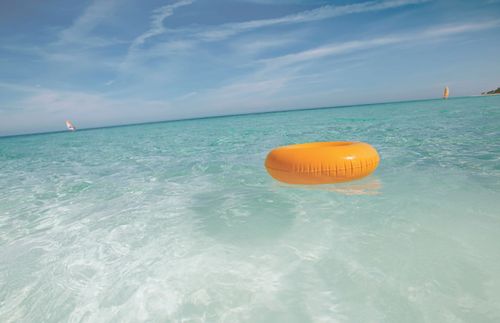 floating tube on water