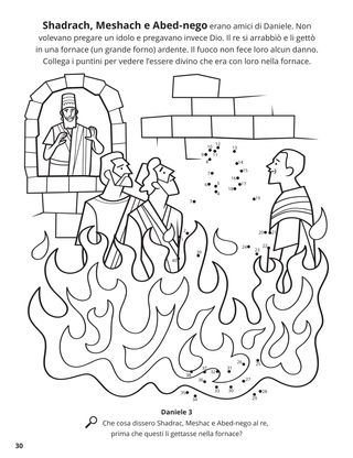 Shadrach, Meshach, and Abed-nego coloring page