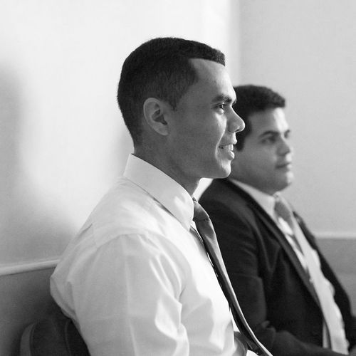 young adult men in a classroom at church