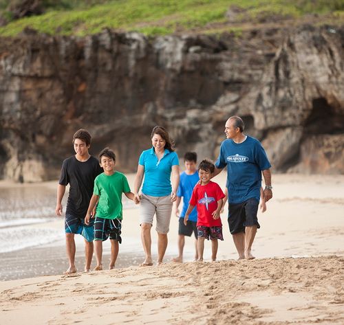 family at beach