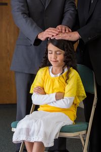 girl being confirmed