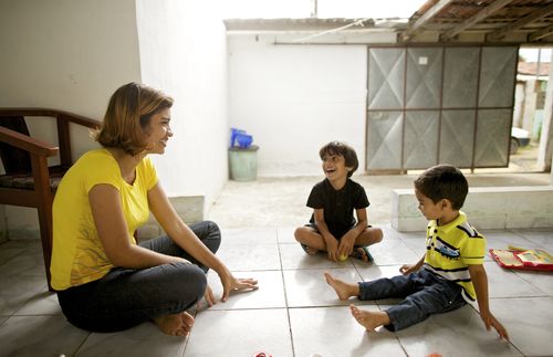 mother with sons